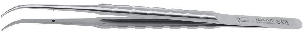 Mikropinzette, 1×2 Zähne, mit Nahtplatte – Schwert, Tweezers & Forceps
