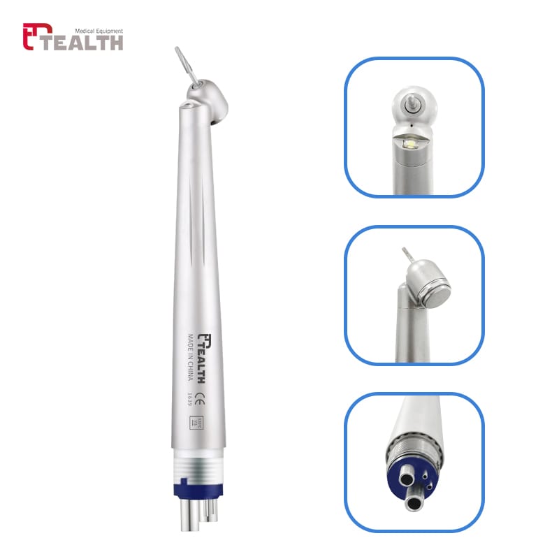 Tealth CK45L 45°-Turbinen-Hochgeschwindigkeitshandstück mit LED-Licht und E-Generator – Tealth Foshan Medical Equipment Co., Ltd, Übertragungsinstrumente