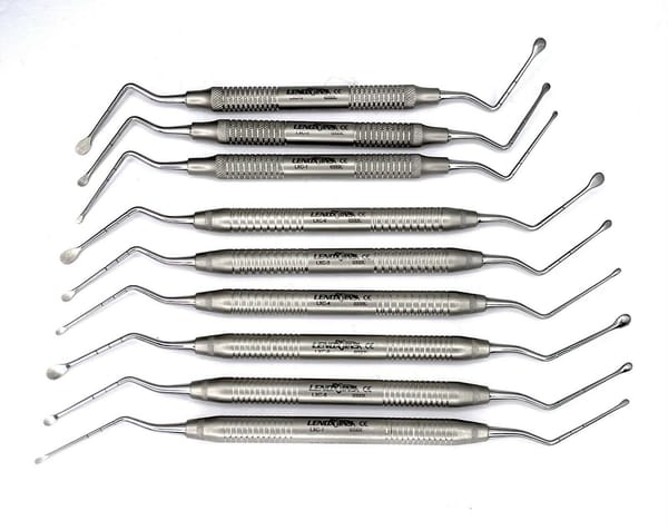 New Lucas X Bone Curettes Set of 9 Micro Serrated