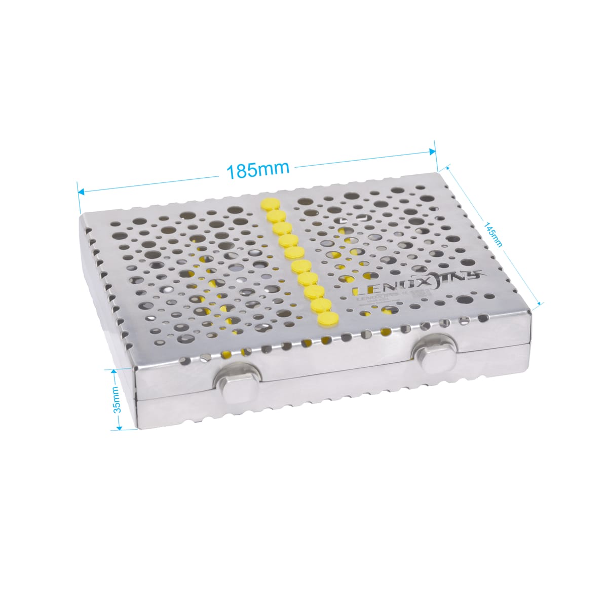 Dental Cassette For 10pcs Removeable Lid, 185x145x35mm – LENOX INS - Lensur Instruments Ltd., Trays, Sterilcontainer und Zubehör