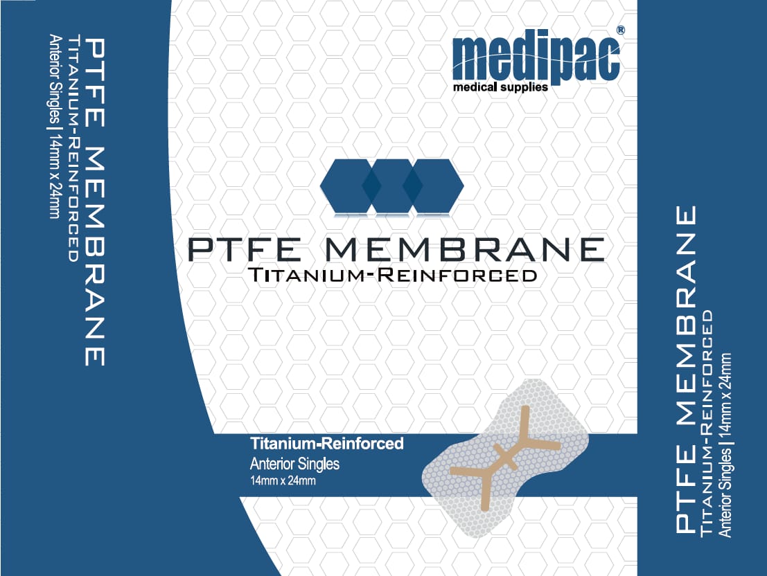Ti-PTFE Regenerative Membranes Anterior Singles – MEDIPAC S.A., Implantology