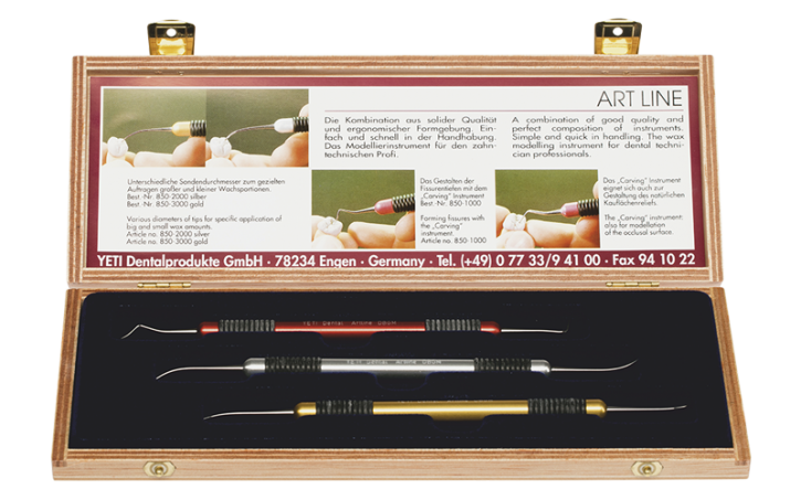 Artline Set im Holzetui – Yeti Dentalprodukte, Instrumente für Zahntechnik