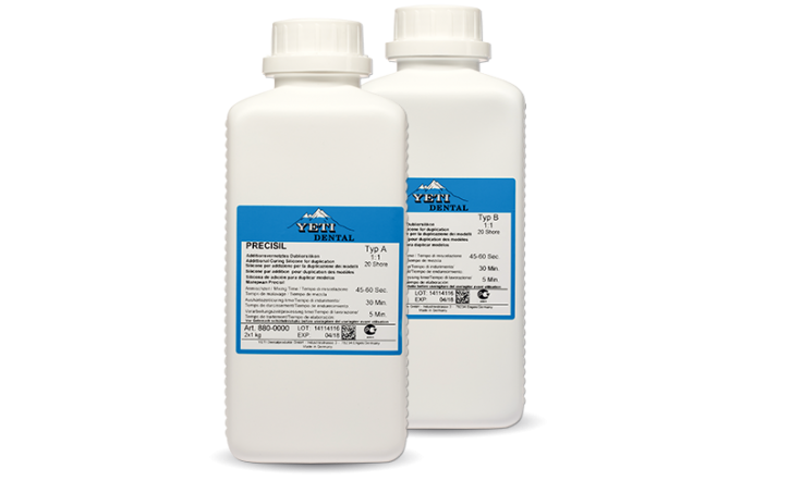 PRECISIL Dubliersilikon – Yeti Dentalprodukte, Duplicating Materials and Duplicating Flasks
