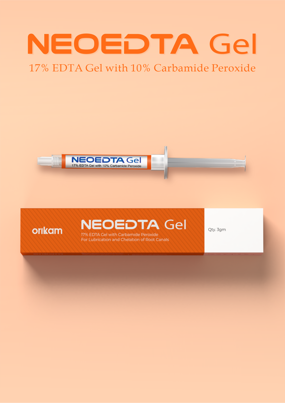 Neoedta Gel- 17% EDTA Gel with Carbamide Peroxide – Orikam Healthcare, Wurzelbehandlung