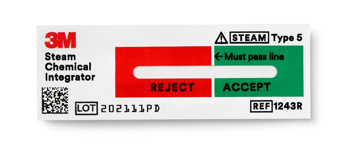 Attest™ Steam Type 5 Chemical Integrator with Extender & Adhesive 1243RA – solventum, Sterilization Accessories