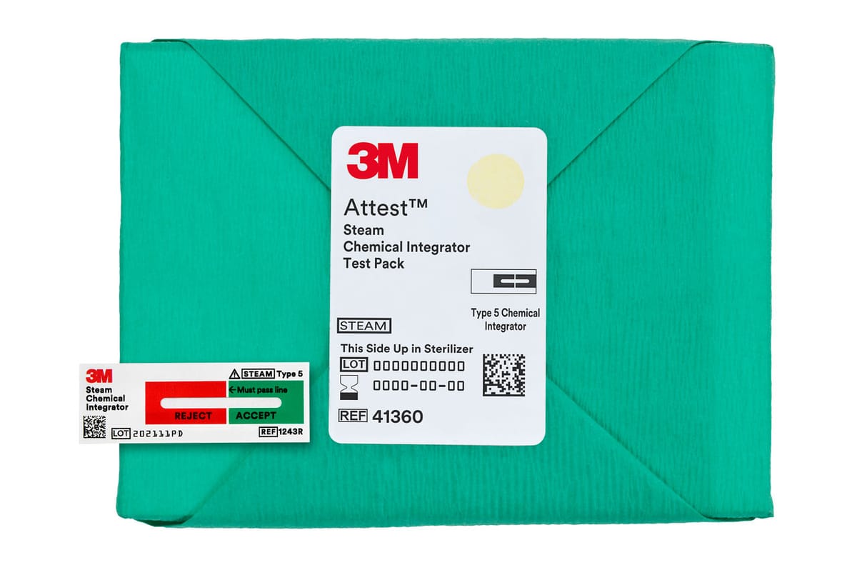 3M™ Attest™ Steam Chemical Integrator Test Pack 41360 – solventum, Sterilization Accessories
