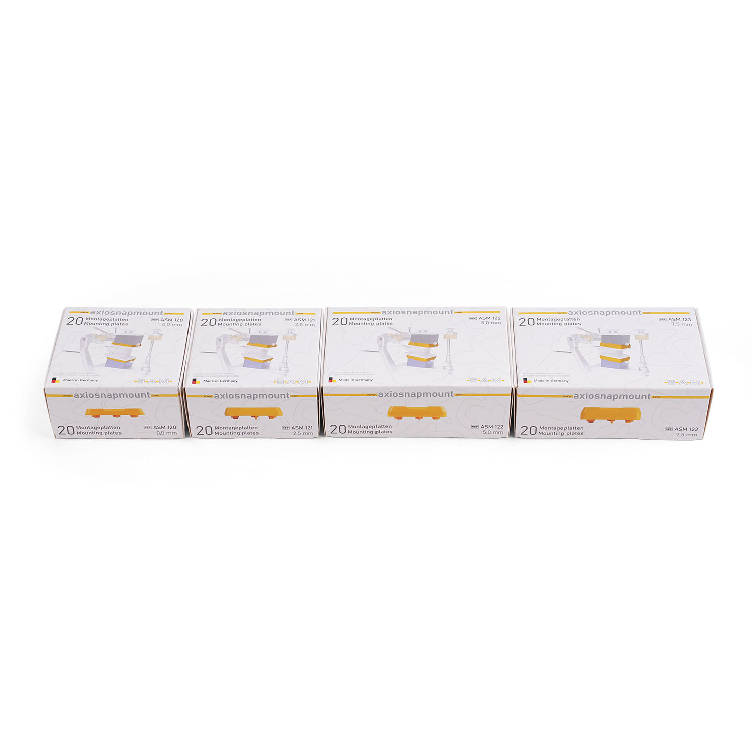 AxioSnapMount® Montageplatten Kombipack (je 20 Stk.)
