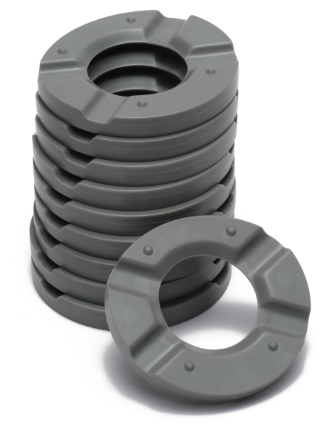 Quicksplit⁵ mounting plates 4-spoke grey 50 pieces 1250 0778 – Rossner & Sohn, Pins und Modellsysteme