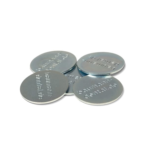Adesso Split retention discs - galvanised finish - 100 pcs. 1330 0076 – Baumann Dental, Pins and Model Systems