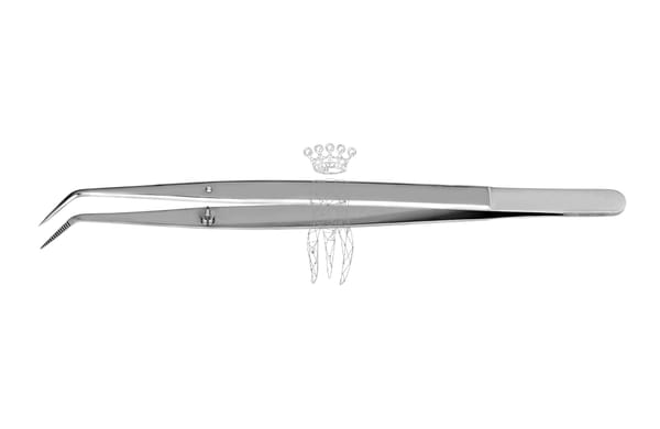 6er SET Pinzetten College 15cm feine Spitzen, gerieft, mit Stopstift, matt