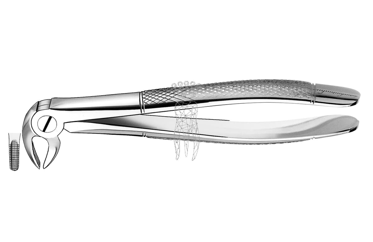 Zahnzange Haftprofil UK Schneide-/Eckzähne + Prämolaren – Carl Martin, Extraction Forceps Lower Jaw