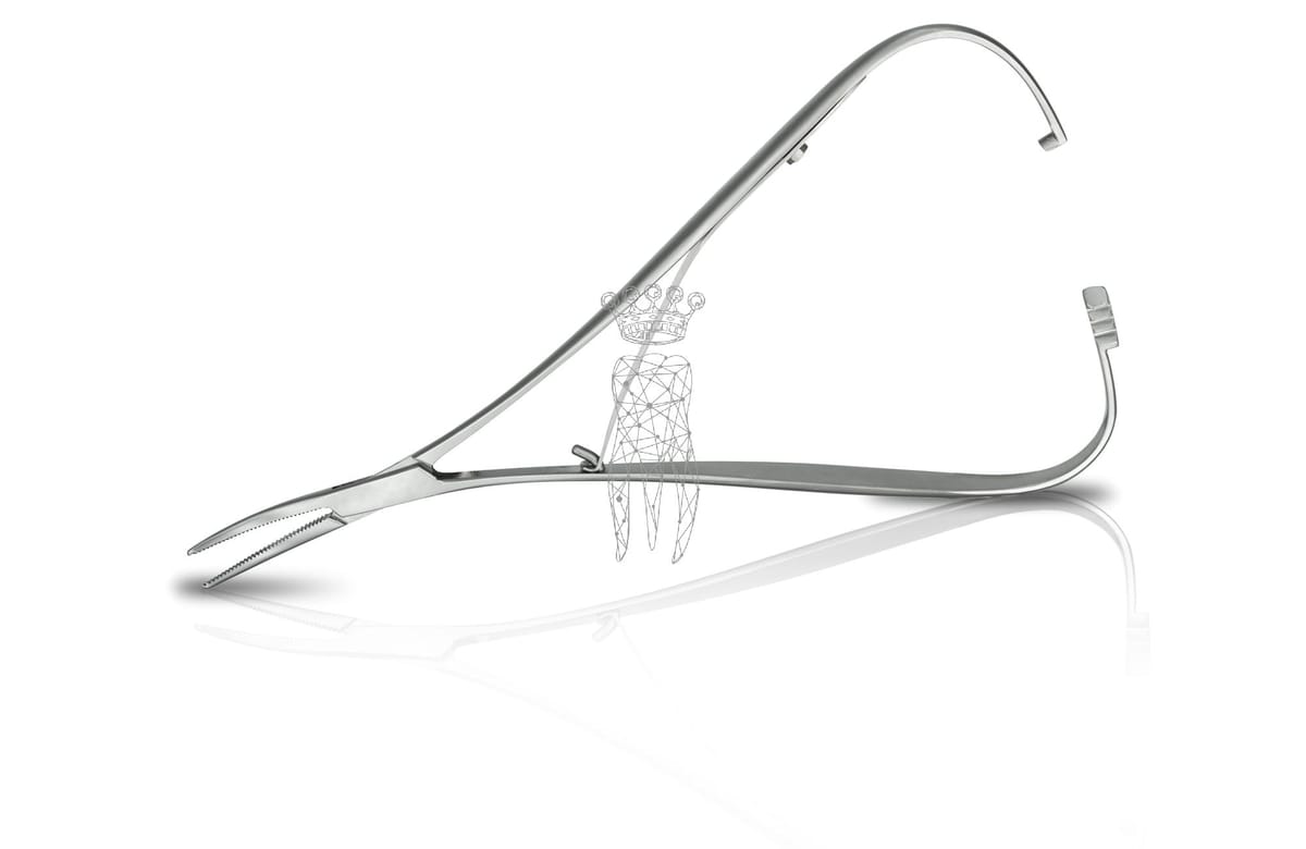 Ligaturen-Nadelhalter RS 14cm lingual leichtgängig grazil - gebogen – Carl Martin, Sonstige Füllungsinstrumente