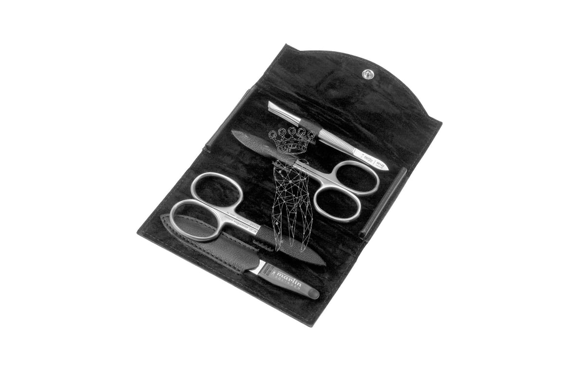 Manikür-Set groß 5-tlg. - Edelstahl (2xSchere,1xPinzette,1xFeile) – Carl Martin, Zubehör für Nahtmaterial