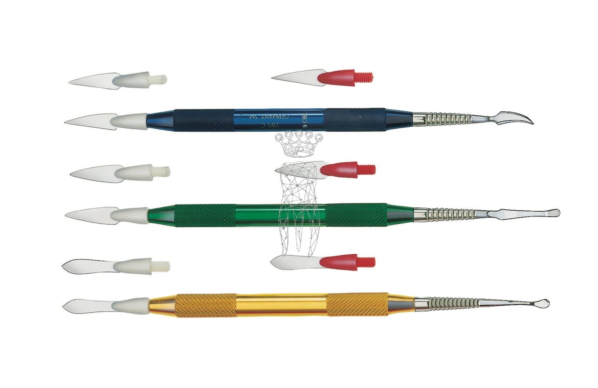 Greenstein Color 3-er Satz mit 6 Spitzen 3 x 0.2mm + 3 x 0.12mm – Carl Martin, Modellierinstrumente