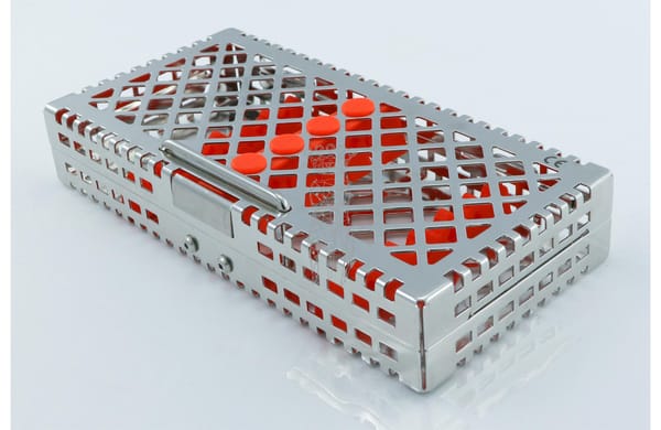 Steri-Wash-Tray 190x92x34mm 6 Instrumente - Silikon orange