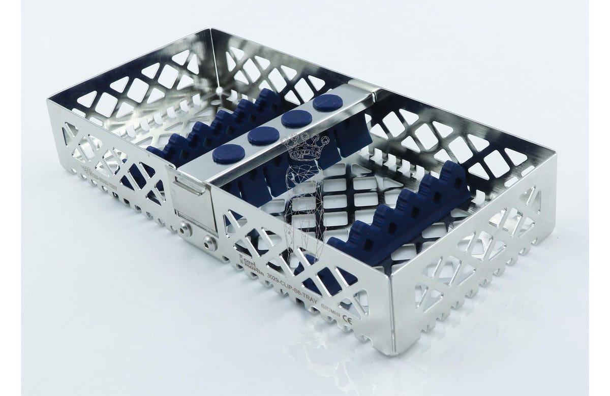 Steri-Wash-Tray 190x90x34mm 6 Instrumente - Silikone blau – Carl Martin, Trays, Sterilization Containers and Accessories