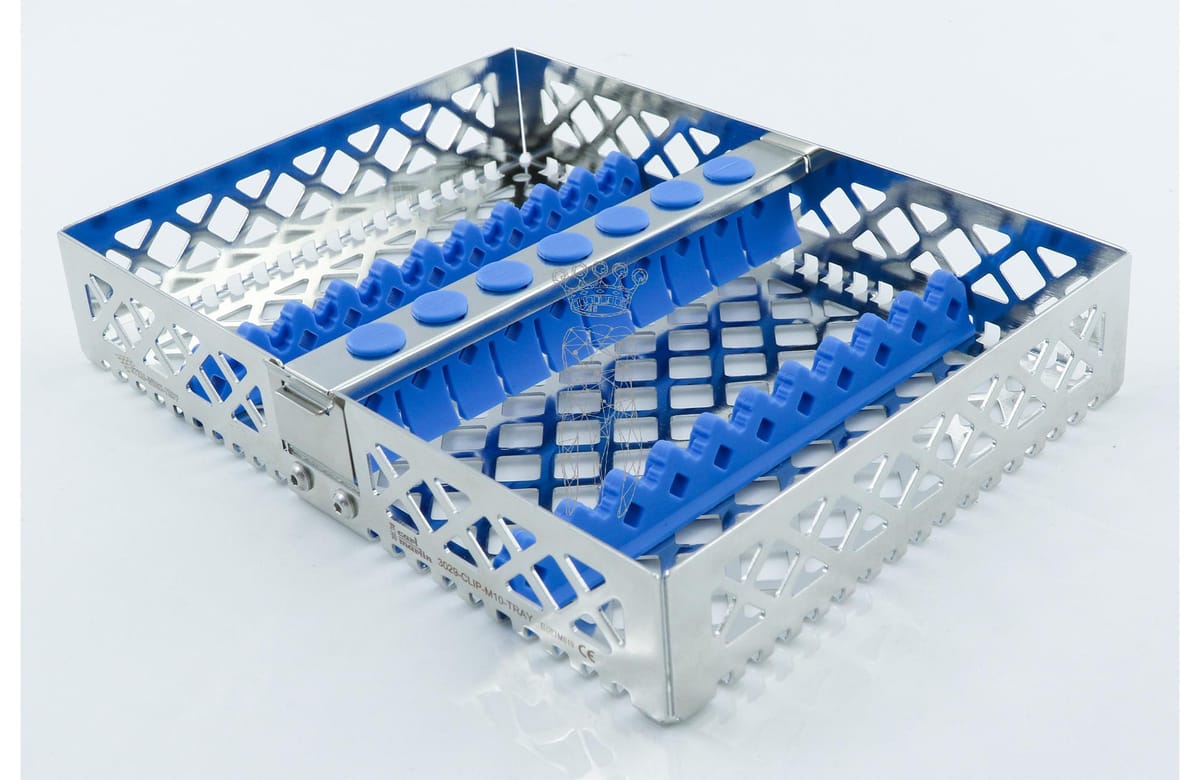 Steri-Wash-Tray 190x140x34mm 10 Instr. - Silikone hellblau – Carl Martin, Trays, Sterilization Containers and Accessories