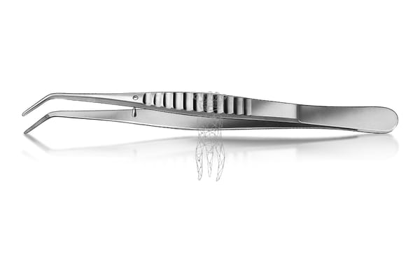 Pinzette College 15cm gerieft kräftiges Modell m. breiten Griffflächen