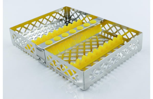 Steri-Wash-Tray 190x140x34mm 10 Instrumente - Silikone gelb