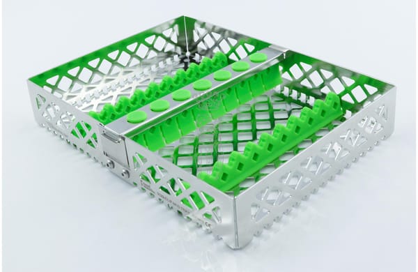 Steri-Wash-Tray 190x140x34mm 10 Instrumente - Silikone grün