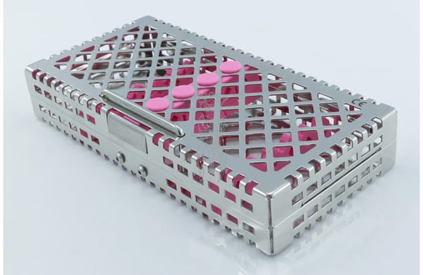 Steri-Wash-Tray 190x92x34mm 6 Instrumente - Silikon pink