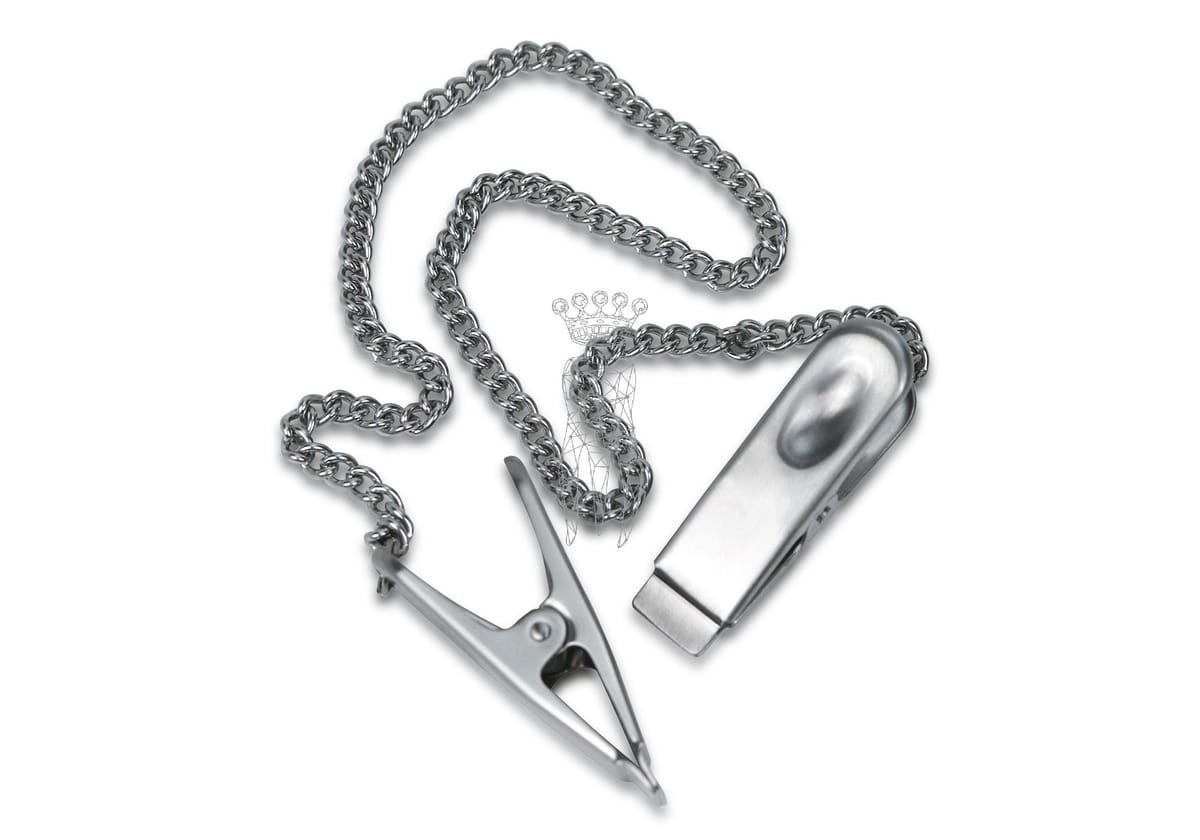 Serviettenhalter Edelstahl rostfrei mit Schmuckkette 34cm – Carl Martin, Servietten und Patientenumhänge