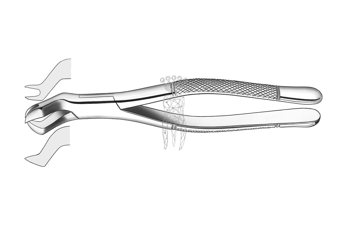 Zahnzange amerikanische Form OK Molaren links – Carl Martin, Extraction Forceps Upper Jaw