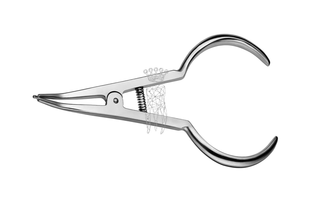 Separierzange zum Plazieren elastischer Separatoren, einfach abgewinkelt – Carl Martin, Pliers