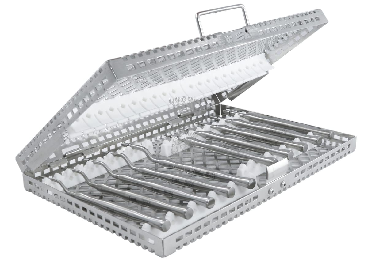OSTEOTOM-SET Knochenspreizer / Condenser im Steri-Wash-Tray 3029-L-WE – Carl Martin, Trays, Sterilization Containers and Accessories