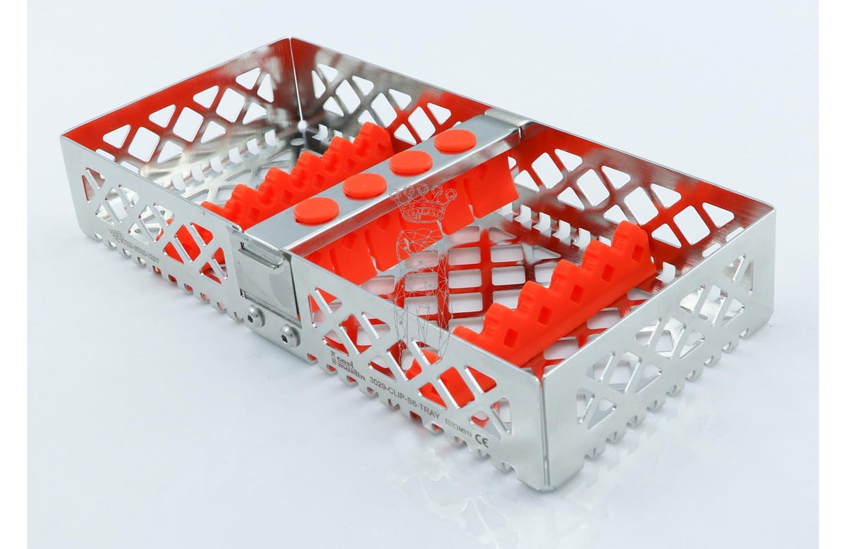 Steri-Wash-Tray 190x90x34mm 6 Instr. - Silikone orange – Carl Martin, Trays, Sterilization Containers and Accessories