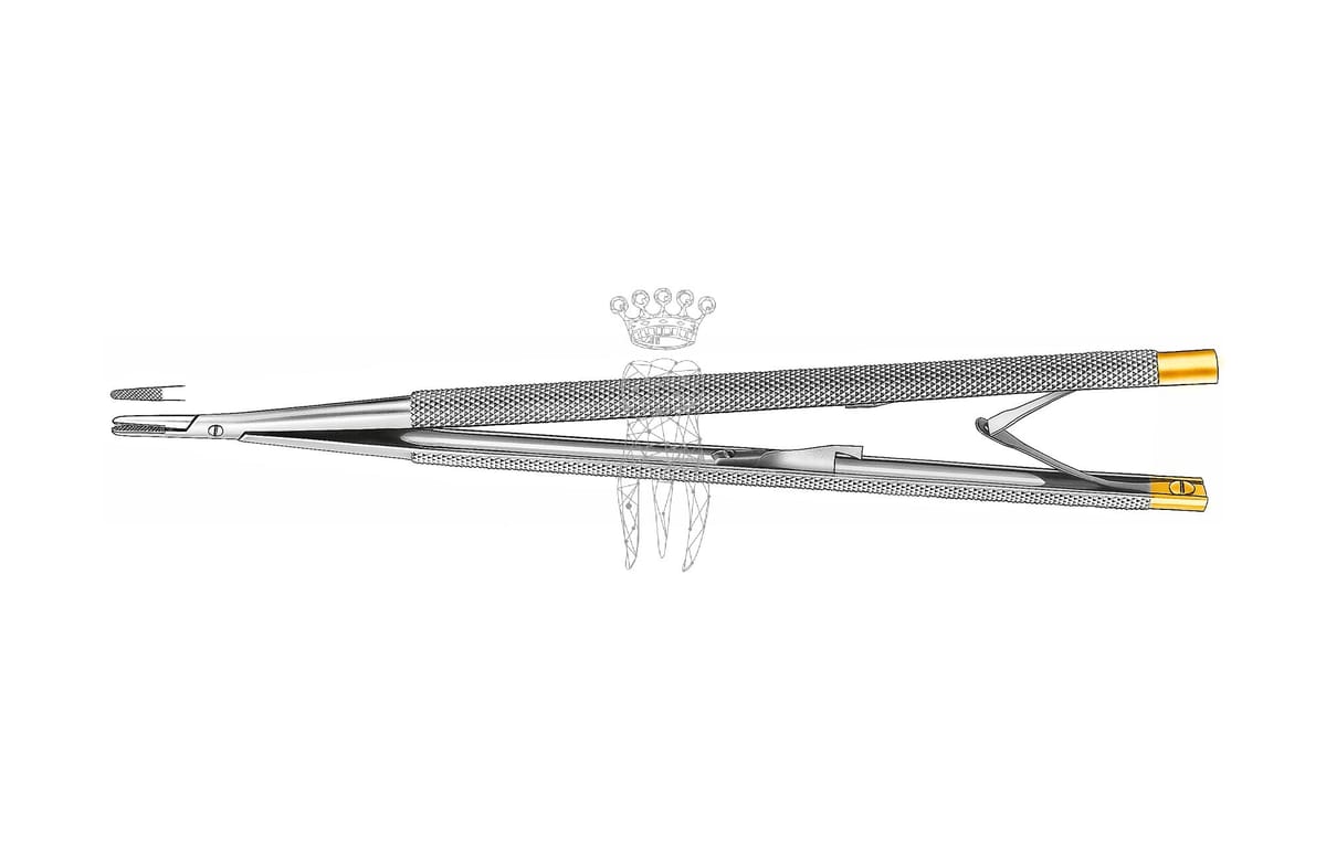 Nadelhalter Castroviejo 18cm TC Rundgriff - Innensperre – Carl Martin, Accessories for Suture Materials