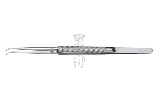 MIKRO-Pinzette 0.8 mm gebogen Rundgriff