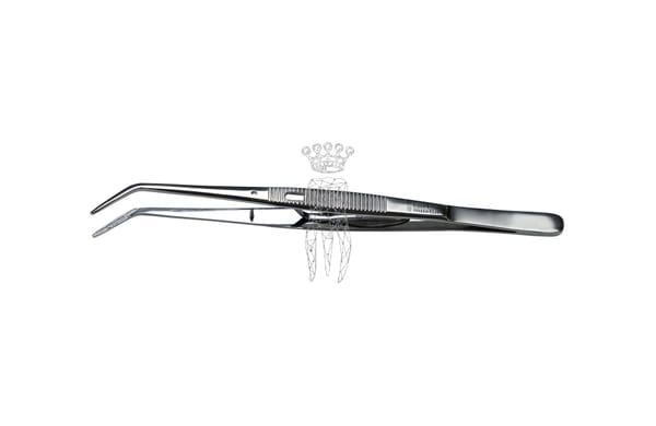 Schlosspinzette 15cm mit Längs- u. Querrille
