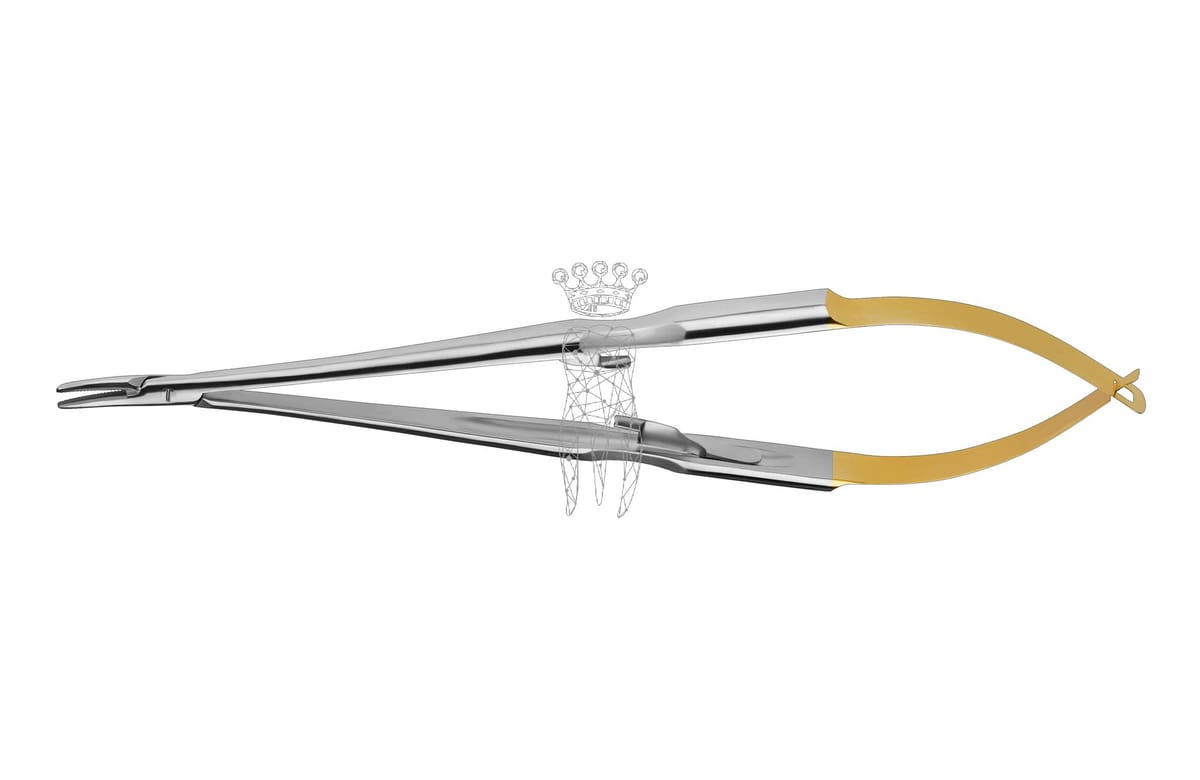 Nadelhalter Castroviejo TC LiquidSteel 18cm gebogen – Carl Martin, Accessories for Suture Materials