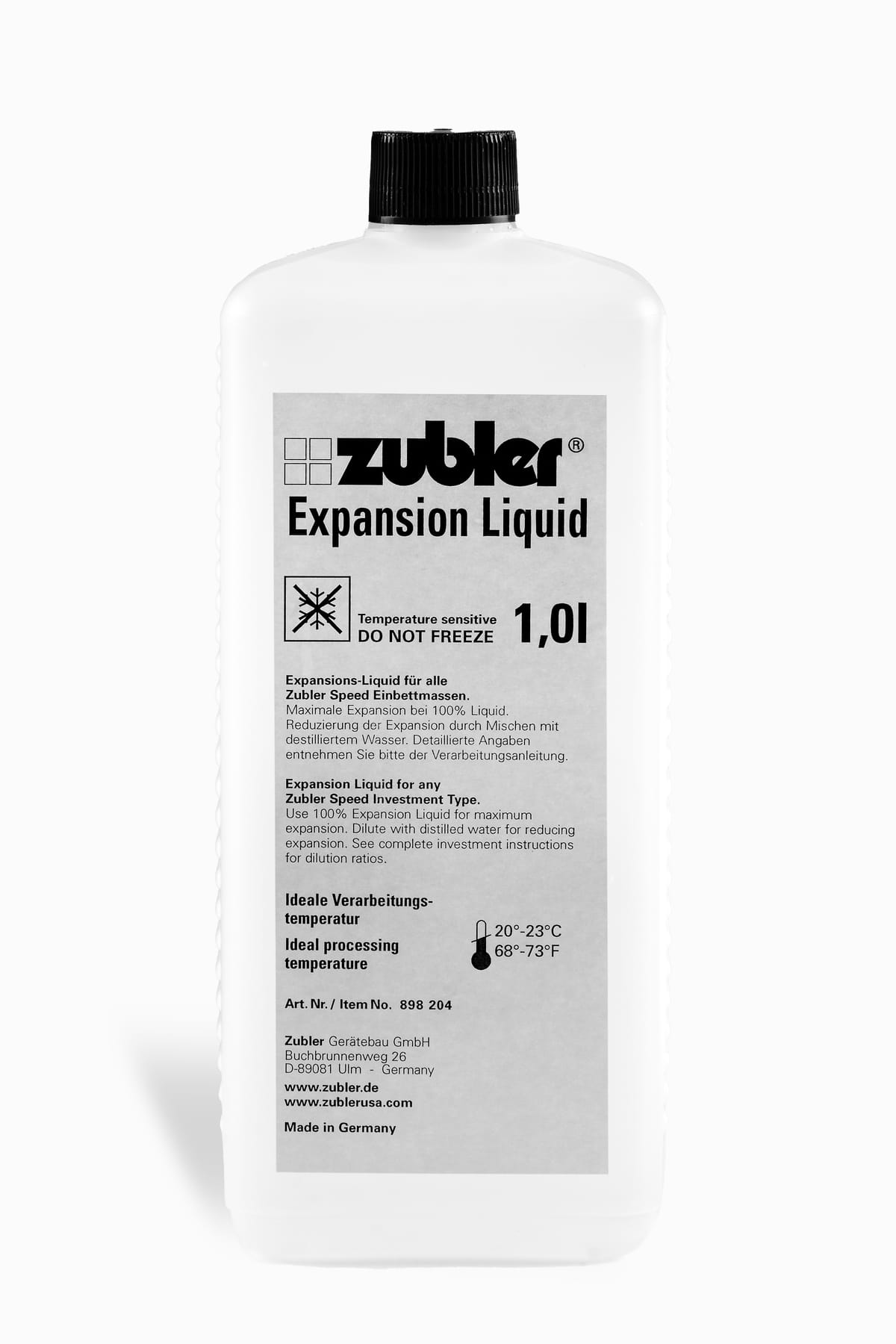 ZUBLER Liquid 1,0 Liter für alle ZUBLER Einbettmassen 898/204 – Zubler Gerätebau