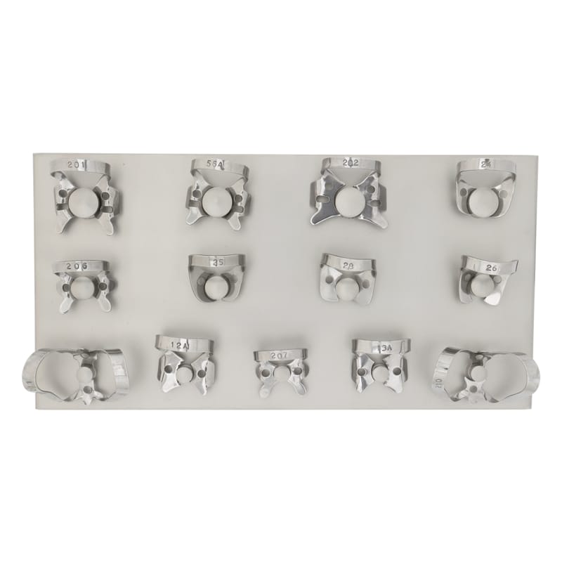 Complete Rubber Dam Clamp Set: 13 Essential Tools for Dentistry – Absolute Sport Srl Skeema Dental Italia, Rubber Dam Clamps