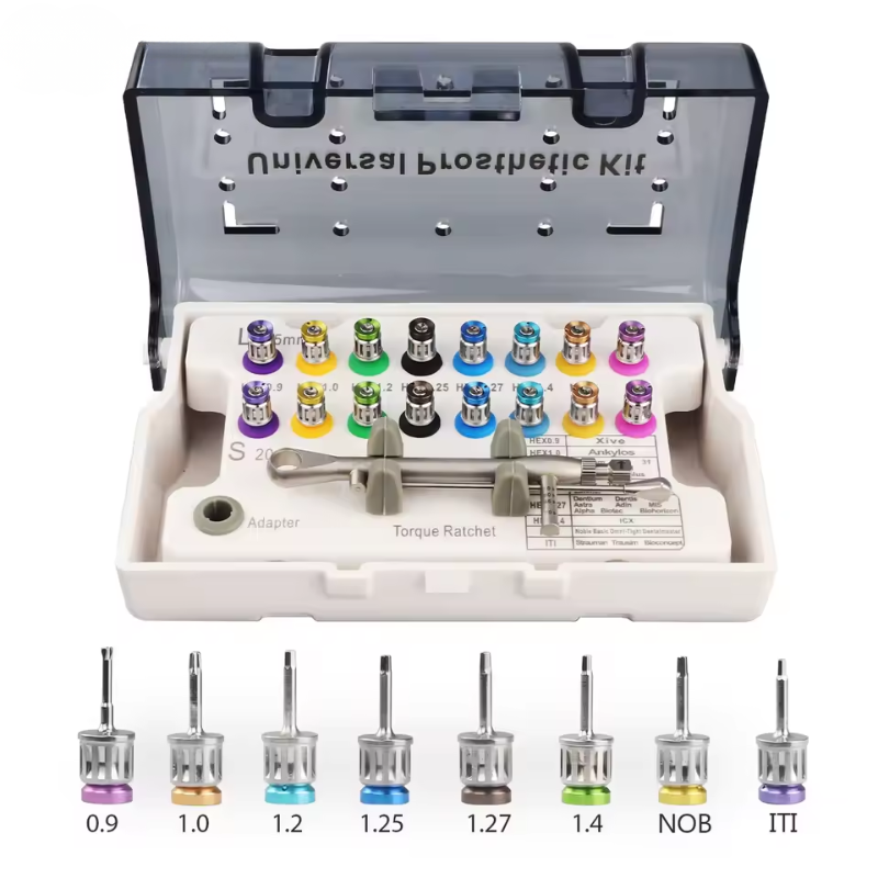 High Quality Screwdriver Tools Dental Implant Torque Wrench Ratchet 10-70NCM with Drivers &amp; Wrench Kit