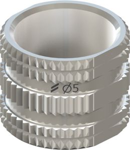 Sleeve, Ø 5mm, H 5mm, guided, stainless steel