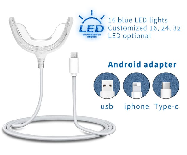 Zahnaufhellungs-Set mit Blaulicht und 16-LED-Lampe