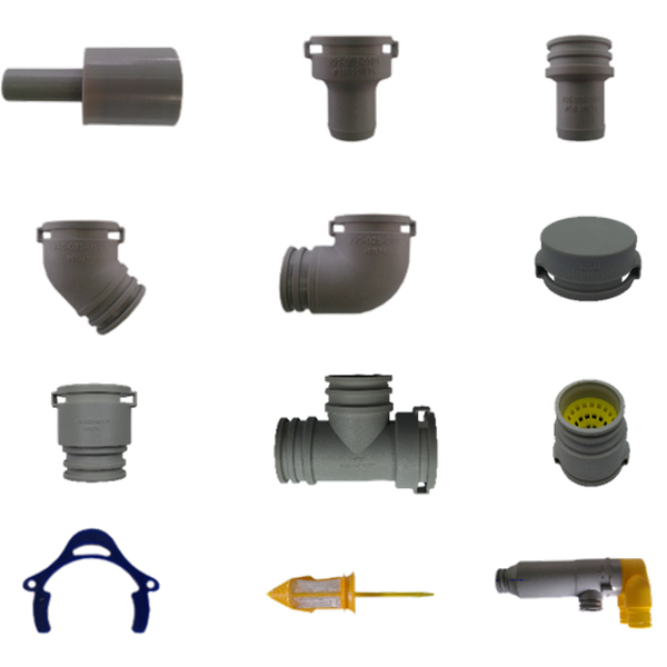 Connectors and spare parts for dental chairs