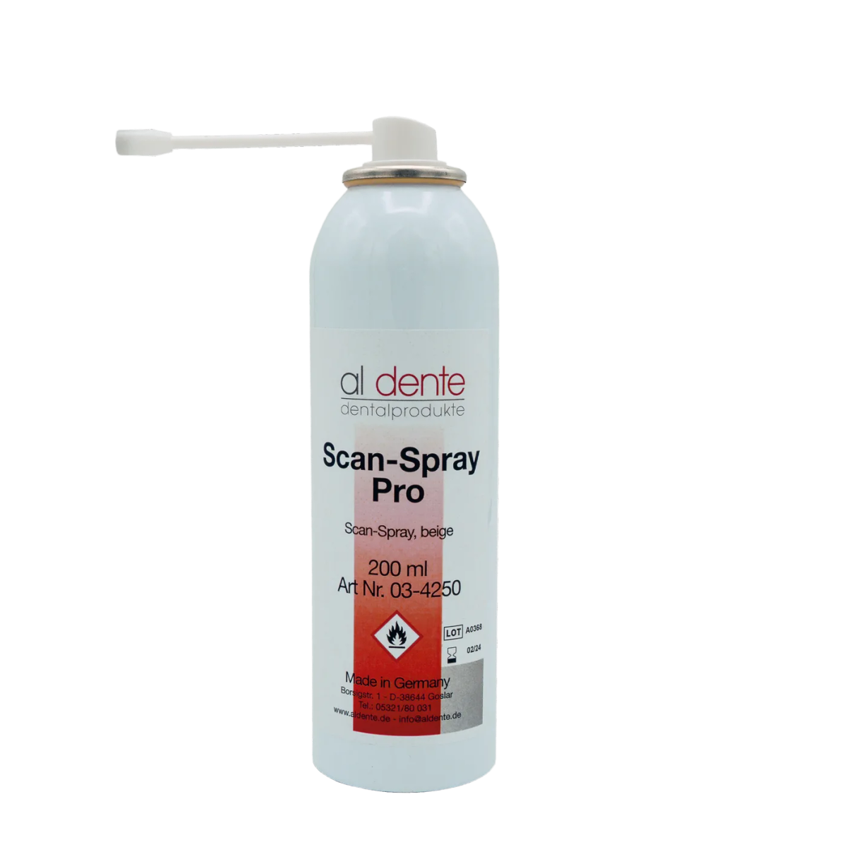 CAD/CAM Scan Spray Pro, 6 x 200 ml – al dente Dentalprodukte, Scan-Zubehör