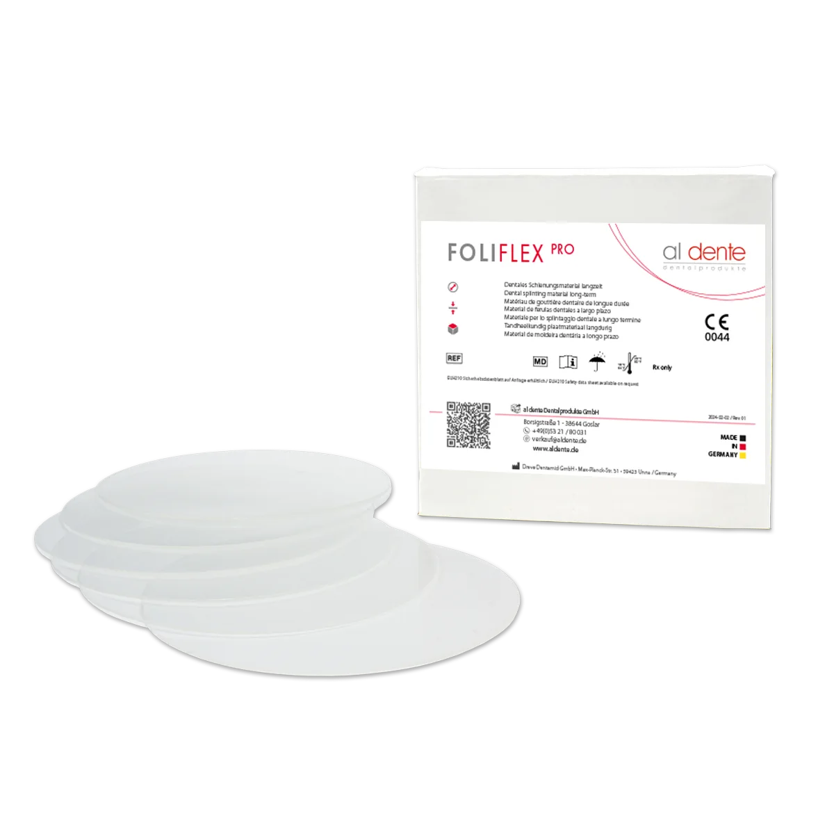 FOLIFLEX Pro, Ø 120 mm – al dente Dentalprodukte, Thermoforming Foils and Sheets