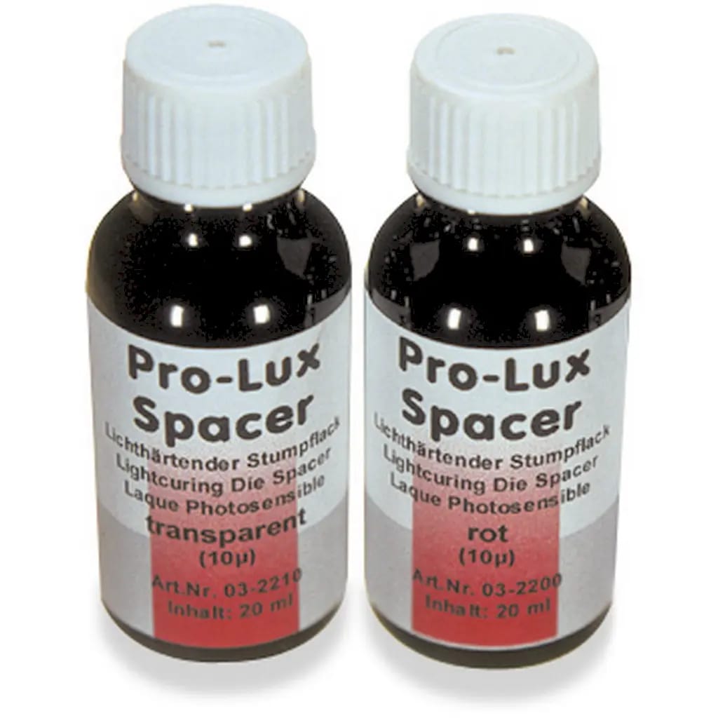 Pro-Lux Spacer transparent (10µ), 20 ml – al dente Dentalprodukte, Gypsum Additives, Die Hardeners and Plaster Removers