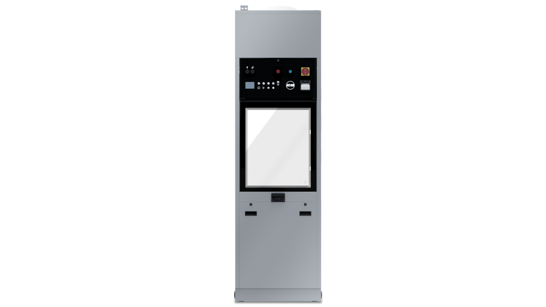 Laveur-désinfecteur à double porte automatique en verre avec séchage et deux chaudières