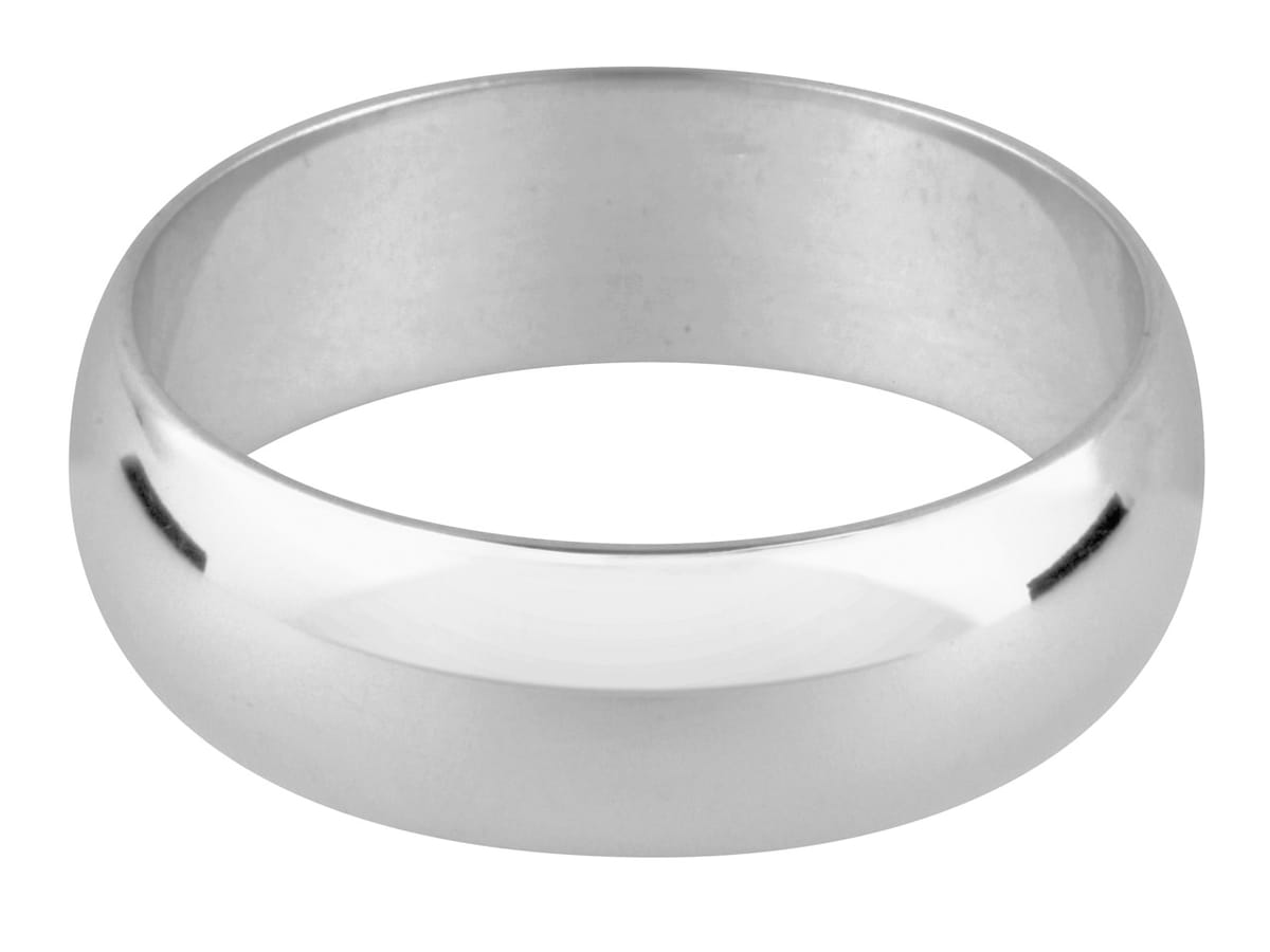 Platinum D Shape Wedding Ring 6.0mm, Size Z, 8.1g Light Weight, Hallmarked, Wall Thickness 1.14mm – Cooksongold