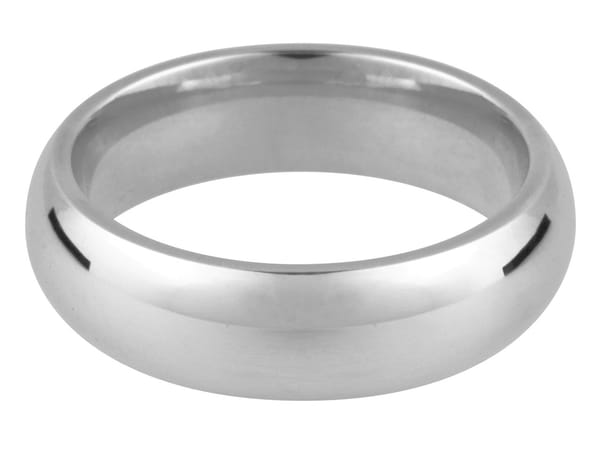 Silver Court Wedding Ring 5.0mm, Size N, 6.0g Heavy Weight, Hallmarked, Wall Thickness 2.34mm, 100% Recycled Silver