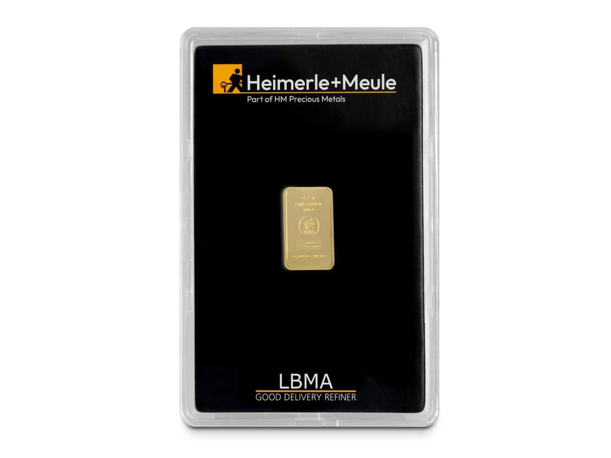 Fine Gold Bar 2.5gm H+M Fine Card Design – Heimerle + Meule