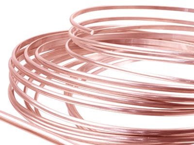 9ct Red Gold D Shape Wire 2.30mm X 1.50mm, 100% Recycled Gold