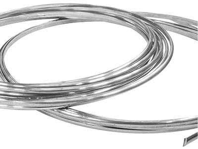 18ct White Gold D Shape Wire 2.30mm X 1.50mm Fully Annealed, 100% Recycled Gold