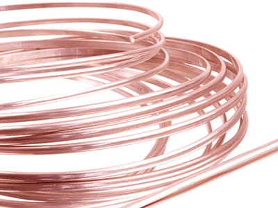 18ct Red Gold D Shape Wire 6.00mm X 2.00mm, 100% Recycled Gold